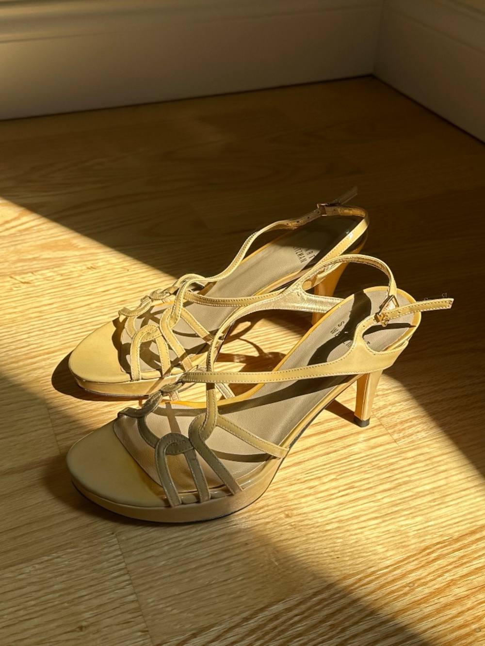 Stuart Weitzman NEW Yellow Strappy Heels
